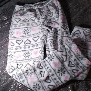 White fleece sleep pants